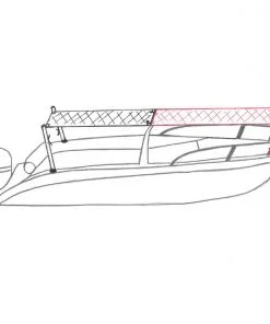 Zeichnung des Sonnensegelsystem im 2er Set für Relinge mit Teleskoprohr