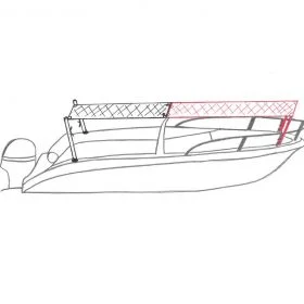 Zeichnung des Sonnensegelsystem im 2er Set für Relinge mit Teleskoprohr